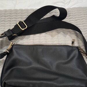 Target Black Crossbody Bag with Gold Accents